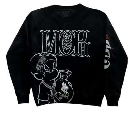 BLK- CDPxMOB CREWNECK